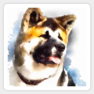 Akita Watercolor Painting - Dog Lover Gifts Sticker